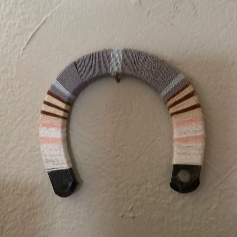 Good luck horseshoe yarn bomb handmade